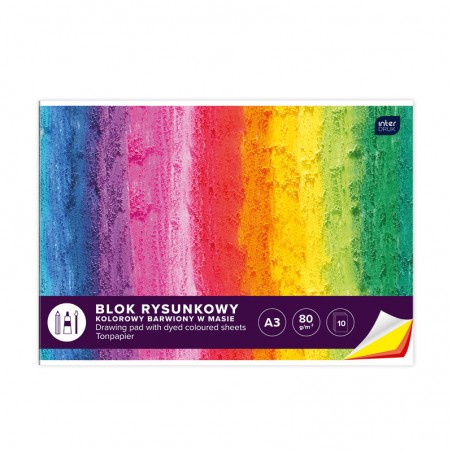 Blok Rysunkowy Kolorowy A3 10 Kartek 80g/m2