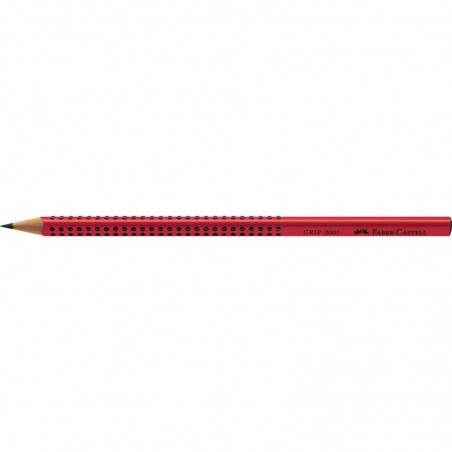 Ołówek z Gripem 2001 B Czerwony FABER-CASTELL Bez Gumki
