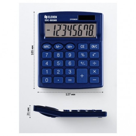 Kalkulator biurowy 8-cyfrowy Eleven SDC-805NR Niebieski