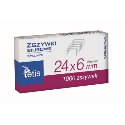 Zszywki Tetis 24/6 do Zszywacza Stalowe 1000szt