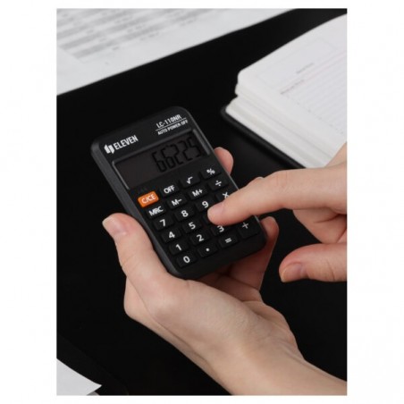 Kalkulator biurowy kieszonkowy 8-cyfrowy Eleven LC-110NR Czarny