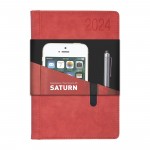 Opus Saturn kalendarz biurowy terminarz 2024 czerwony