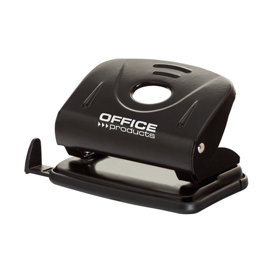 Dziurkacz OFFICE PRODUCTS, dziurkuje do 25 kartek, metal, czarny