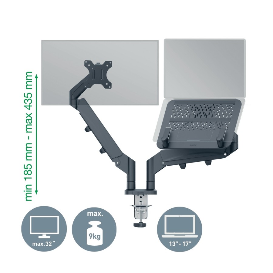 Ergonomiczne ramię do monitora i na laptopa Leitz Ergo