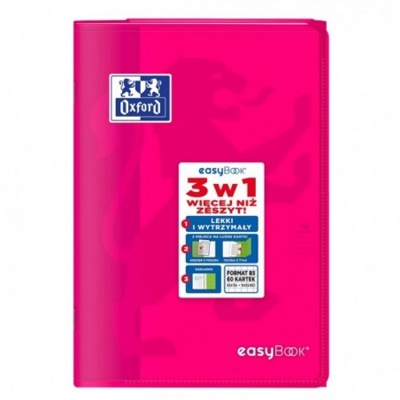 ZESZYT OXFORD PP EASYBOOK B5/60K KRATKA Z MARGINESEM MIKS KOLORÓW