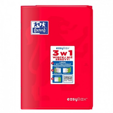 ZESZYT OXFORD PP EASYBOOK B5/60K KRATKA Z MARGINESEM MIKS KOLORÓW