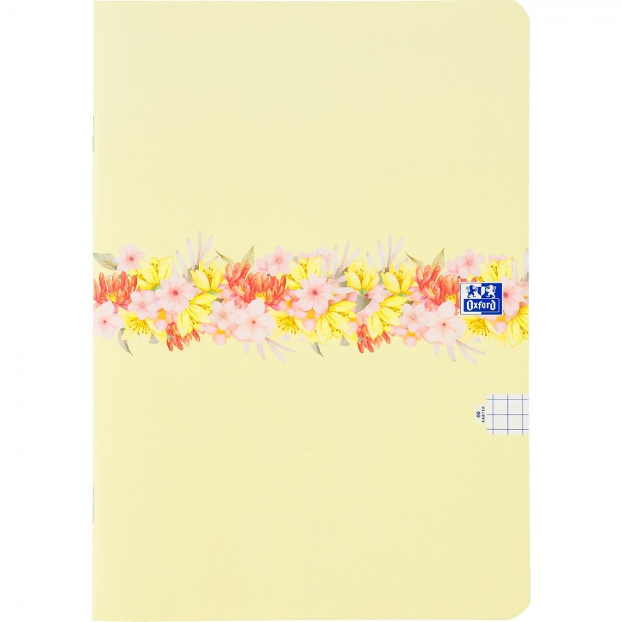 ZESZYT OXFORD FLOWERS A4/60K KRATKA Z MARGINESEM