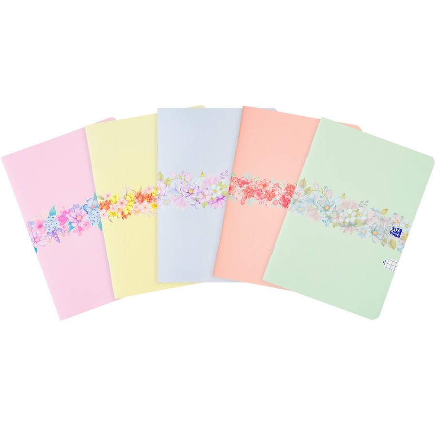ZESZYT OXFORD FLOWERS A4/60K KRATKA Z MARGINESEM