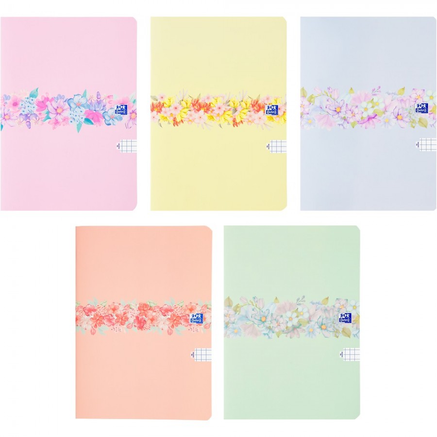 BRULION MIĘKKI OXFORD FLOWERS B5/96K KRATKA Z MARGINESEM