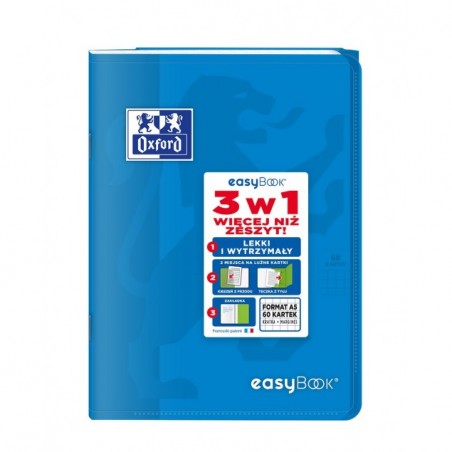 ZESZYT OXFORD PP EASYBOOK A5/60K KRATKA Z MARGINESEM MIKS KOLORÓW