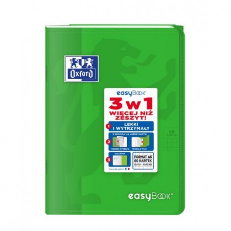ZESZYT OXFORD PP EASYBOOK A5/60K KRATKA Z MARGINESEM MIKS KOLORÓW