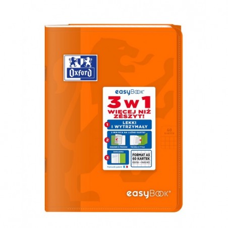ZESZYT OXFORD PP EASYBOOK A5/60K KRATKA Z MARGINESEM MIKS KOLORÓW