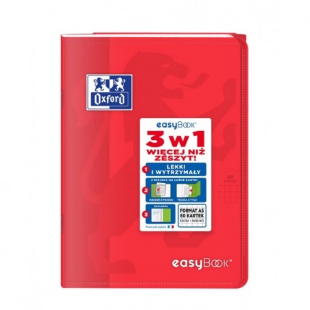 ZESZYT OXFORD PP EASYBOOK A5/60K KRATKA Z MARGINESEM MIKS KOLORÓW