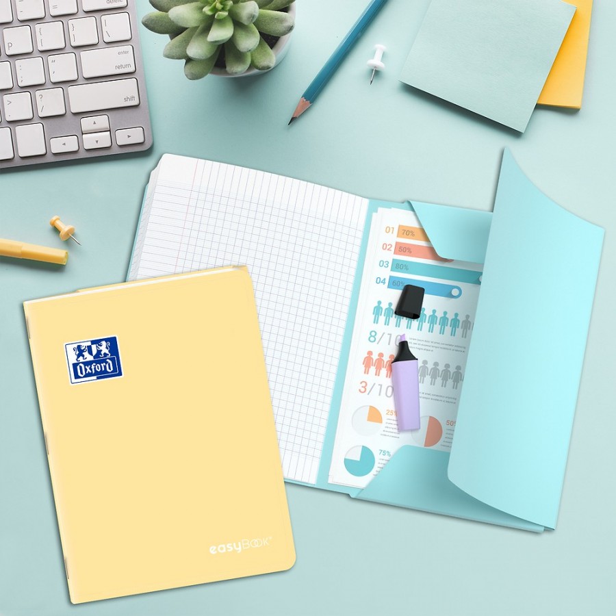 ZESZYT OXFORD EASYBOOK PASTEL A5/60K KRATKA Z MARGINESEM
