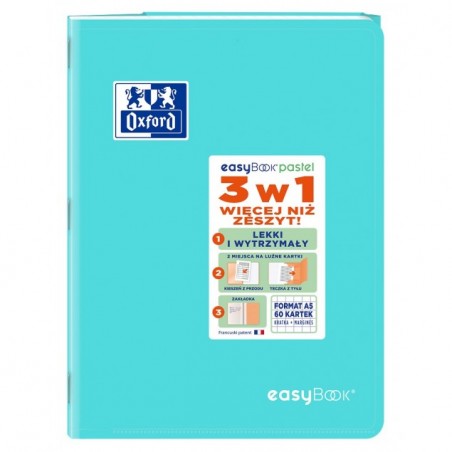 ZESZYT OXFORD EASYBOOK PASTEL A5/60K KRATKA Z MARGINESEM