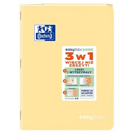 ZESZYT OXFORD EASYBOOK PASTEL A5/60K KRATKA Z MARGINESEM