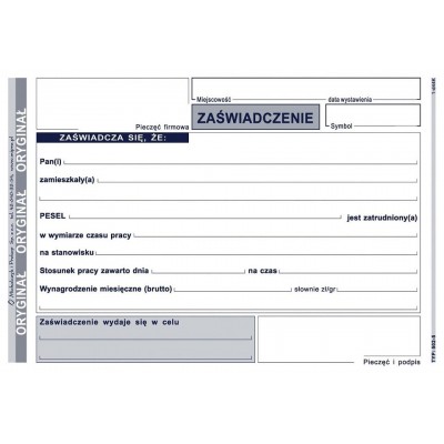 502-5-ZAŚWIADCZENIE-O-ZATRUDNIENIU-A6-DRUK-KADROWY