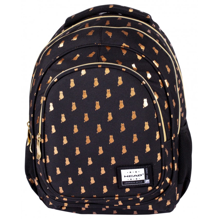 Plecak szkolny Head AB330 Golden Kitty czarny