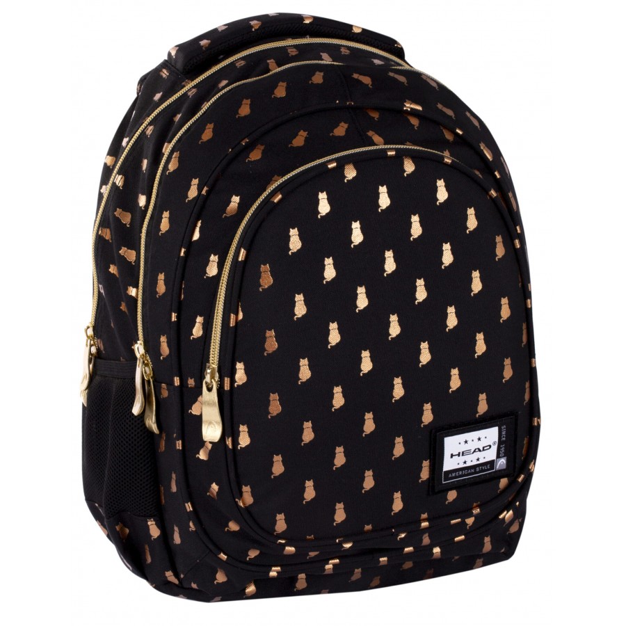 Plecak szkolny Head AB330 Golden Kitty czarny