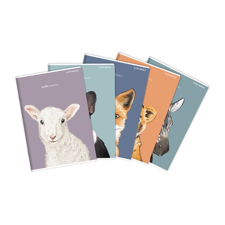 Zeszyt w kratkę z marginesem A5 TOP-2000 SWEET ANIMAL 80 kartek