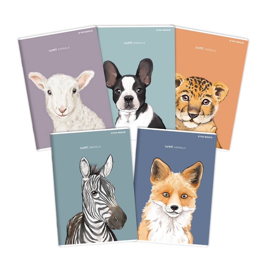 Zeszyt w kratkę z marginesem A5 TOP-2000 SWEET ANIMAL 80 kartek