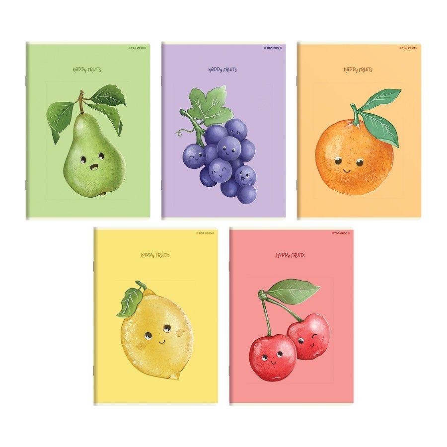 Zeszyt Top 2000 Happy Fruits A5 32 kartki linia z marginesem 70g