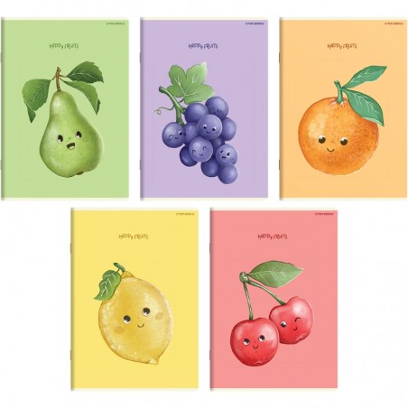 Zeszyt Top 2000 Happy Fruits A5 32 kartki kratka z marginesem 70g