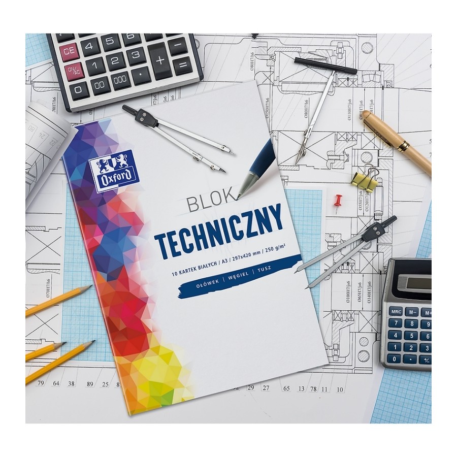 BLOK TECHNICZNY OXFORD A3 10 KARTEK BIAŁY