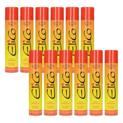 Gaz do zapalniczki zapalarek ELICO 300 ml zestaw 12 sztuk
