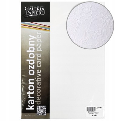 Karton papier ozdobny A4 Galeria Papieru MILANO Biały 20 arkuszy