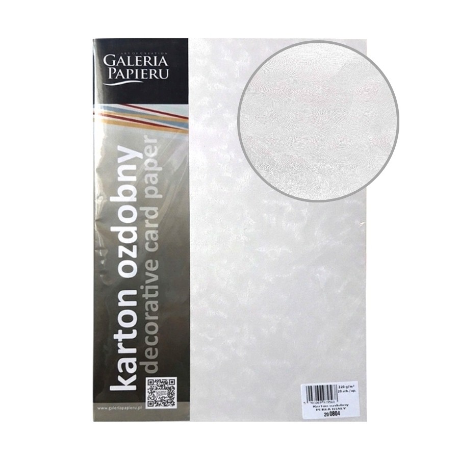 Karton papier ozdobny A4 Galeria Papieru Premium PERŁA Biały 20 arkuszy
