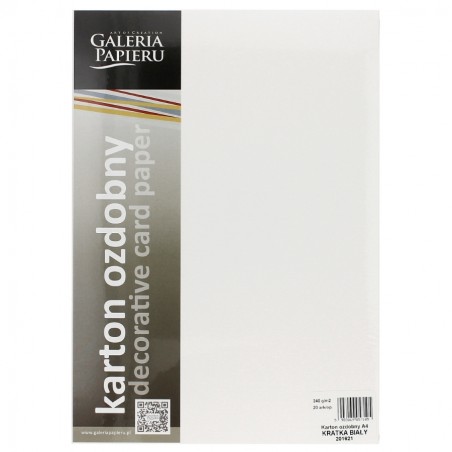 Karton Wizytówkowy A4 20 arkuszy 240G/m2, Kratka Biały