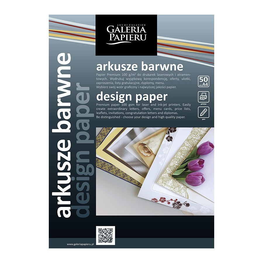 Arkusz ozdobny papier satynowany FLORENCJA Galeria Papieru 100g 50 arkuszy
