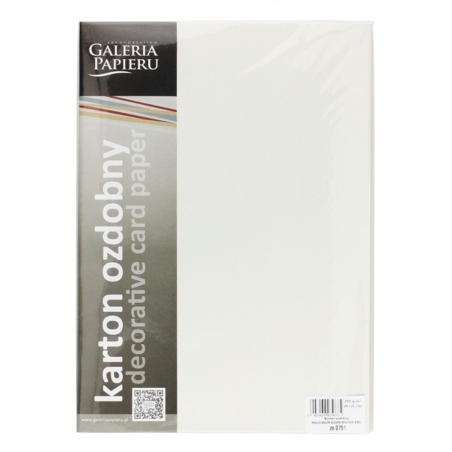 Karton papier ozdobny A4 Millenium Karton 250g diamentowa biel