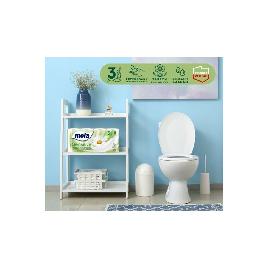 Mola SENSITIVE Papier toaletowy Balsam Rumiankowy - 8 pak
