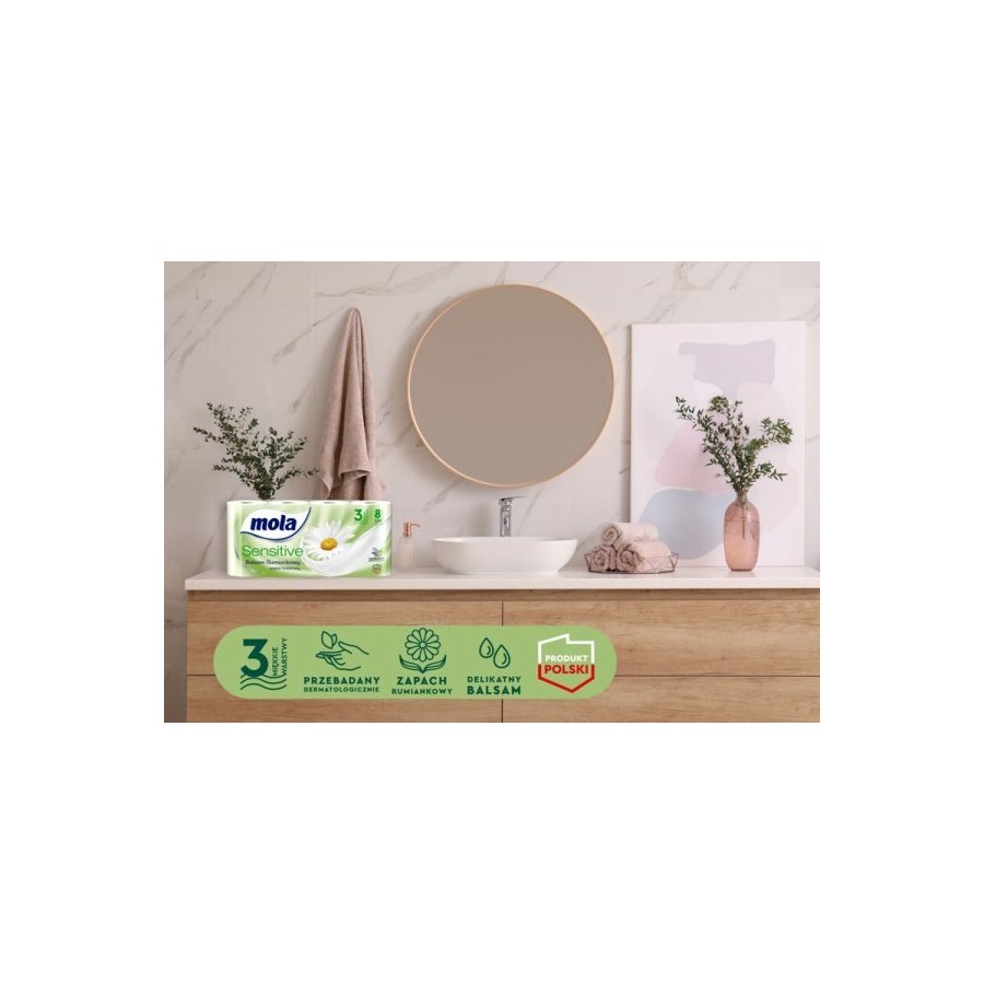 Mola SENSITIVE Papier toaletowy Balsam Rumiankowy - 8 pak