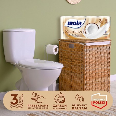 Mola SENSITIVE Papier toaletowy Mleczko Kokosowe - 8 pak