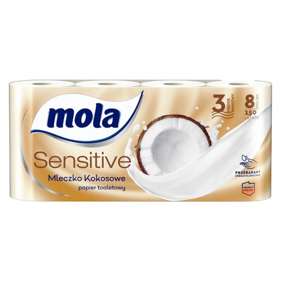 Mola SENSITIVE Papier toaletowy Mleczko Kokosowe - 8 pak