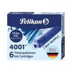 Naboje atramentowe krótkie PELIKAN GTP NIEBIESKIE 6 sztuk