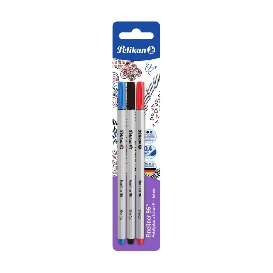 CIENKOPIS PELIKAN FINELINER 96 0,4 MM MIX KOLOR BL3