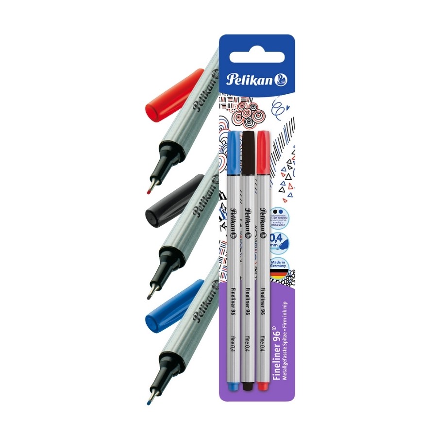 CIENKOPIS PELIKAN FINELINER 96 0,4 MM MIX KOLOR BL3