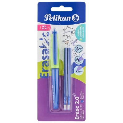 DŁUGOPIS PELIKAN WYMAZYW. ERASE 2.0 +2 WKŁ. NIEBIESKI BL