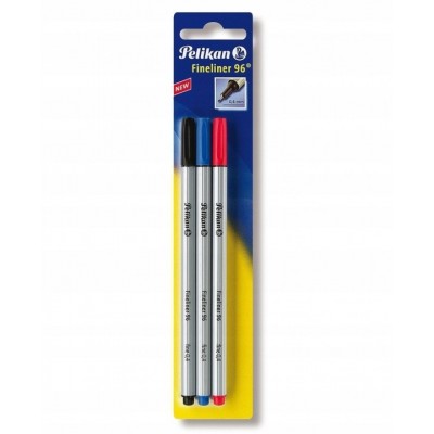 Cienkopis Pelikan Fineliner 96 czarny 0,4mm 3 kolory