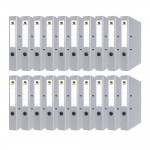 Segregator biurowy A4 75mm Hexagon POPIELATY 20 sztuk
