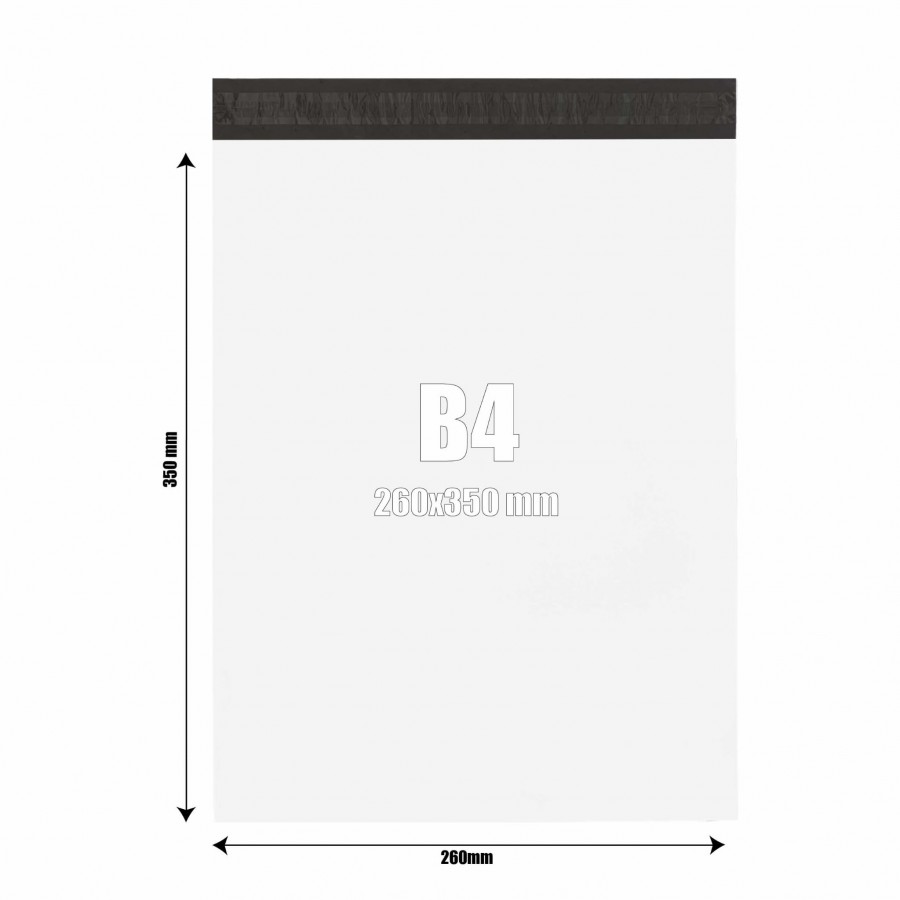 Foliopaki kurierskie BIAŁE B4 260x350mm 50szt.