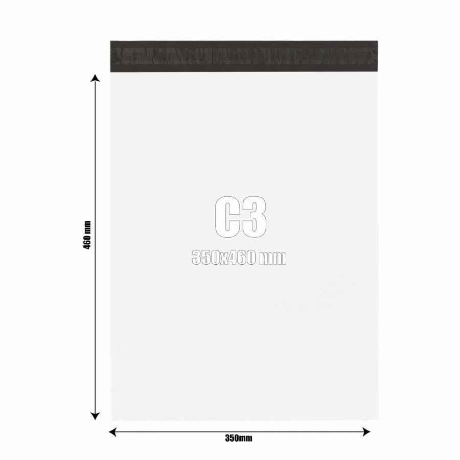 Foliopaki kurierskie BIAŁE C3 350x460mm 50szt.