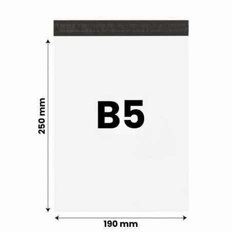 Foliopaki kurierskie BIAŁE B5 190x250mm 50szt.