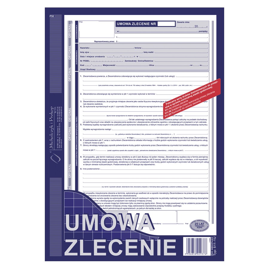 511-1U Umowa Zlecenie