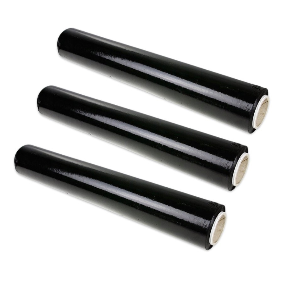 Folia stretch 50cm 23mic 1,65kg netto czarna - ZESTAW 3 szt