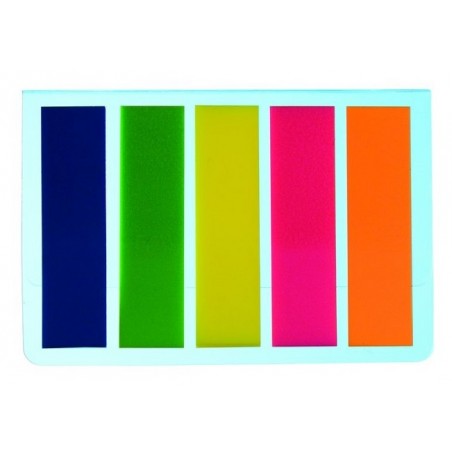 ZAKŁADKI INDEKSUJĄCE PET 45 x 12 mm 5 x 25 sztuk - ZESTAW 10 SZT